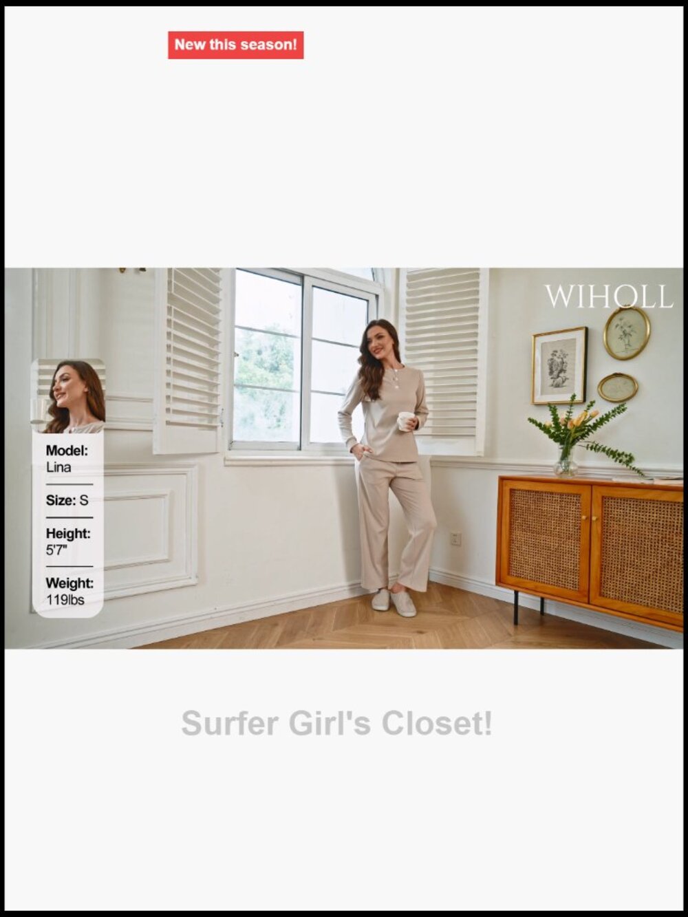 Two Piece Lounge Set Button Down Sweatsuit Wide Leg Sweatpants with Pockets - Picture 6 of 7